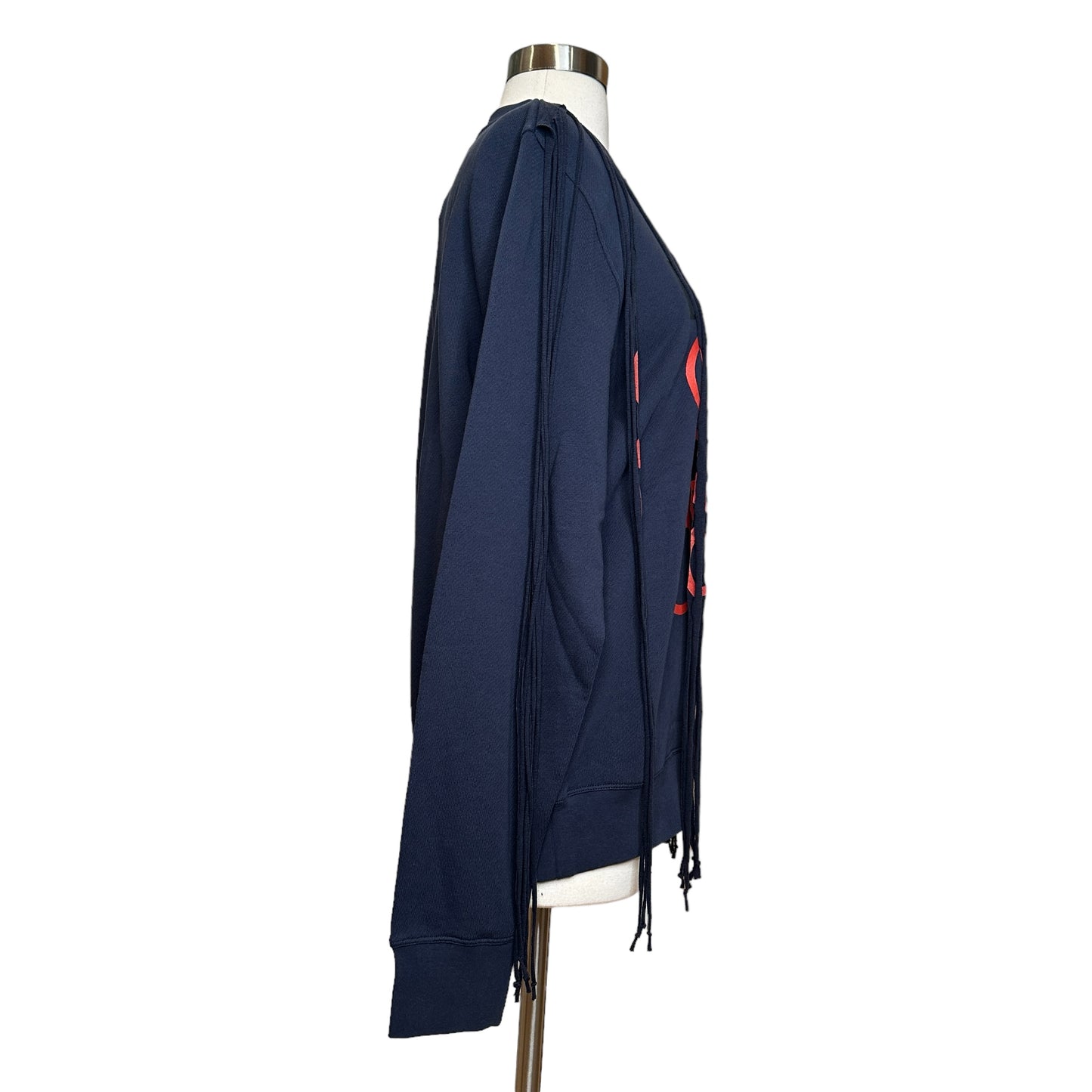 Logo Fringed Sweatshirt - L