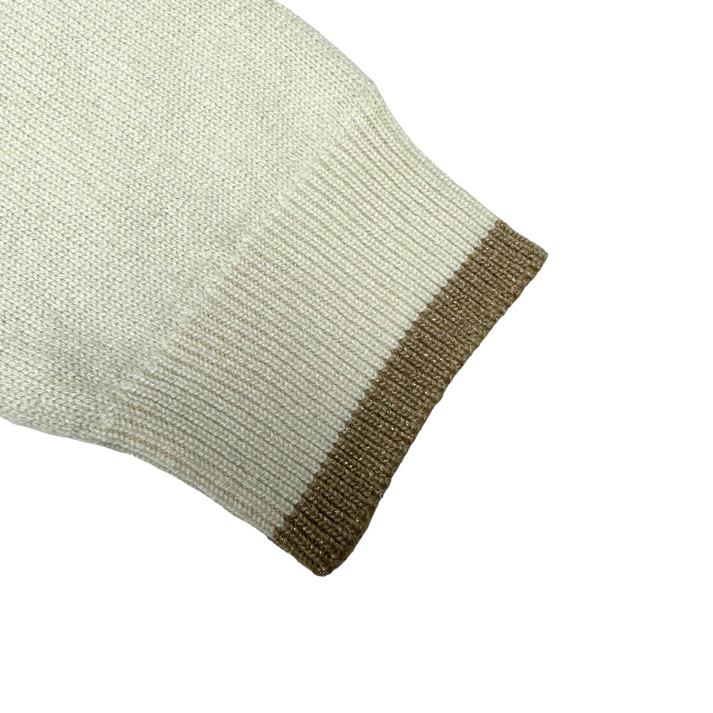 Cream & Gold Cashmere Cardigan - L