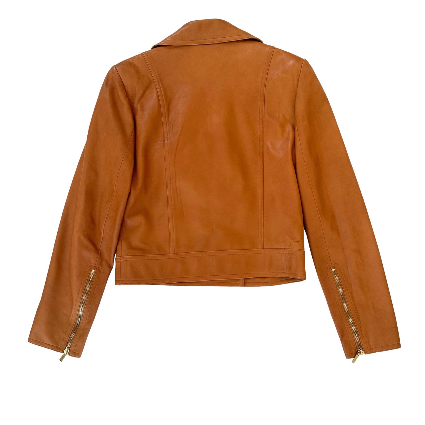 Tobacco Leather Biker Suit - M