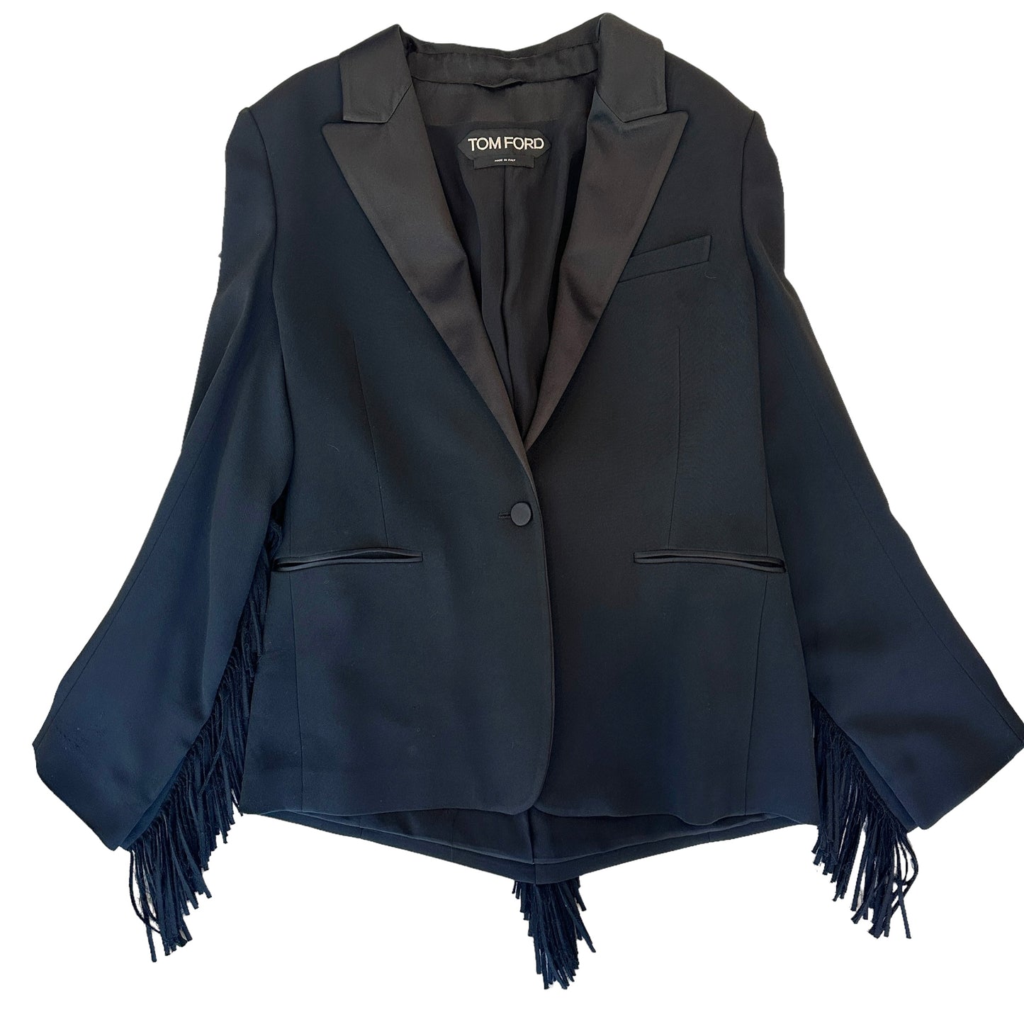 Black Fringed Blazer - S/M