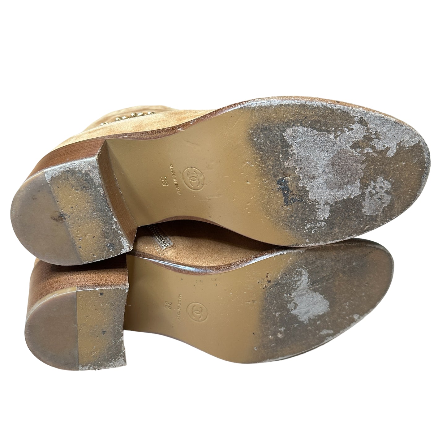 Brown Suede Logo Boots - 8