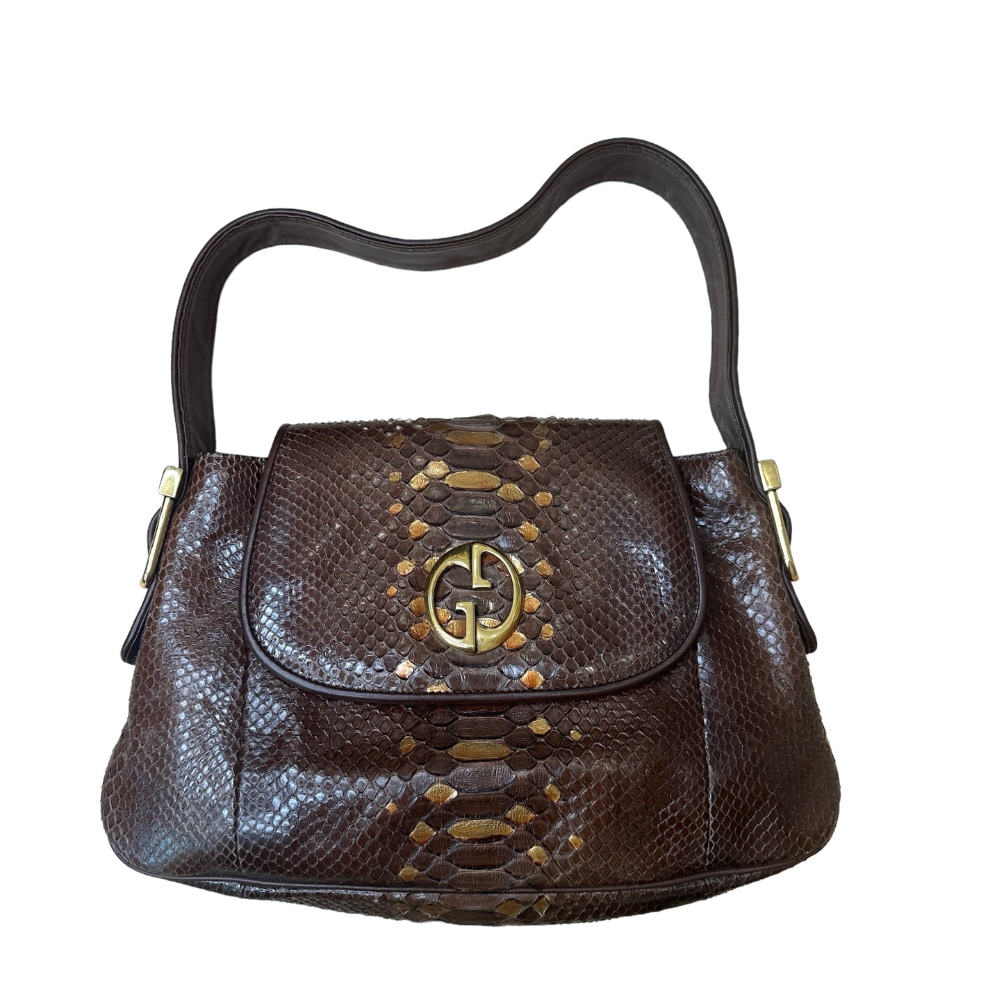 Brown & Gold Python Bag