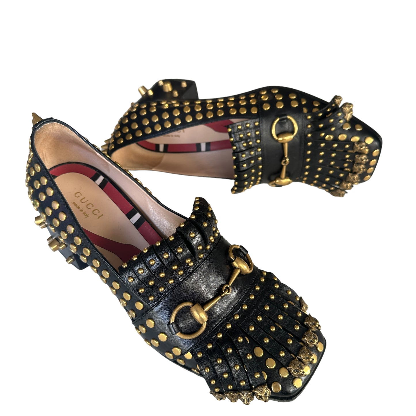 Studded Heeled Loafers - 7.5
