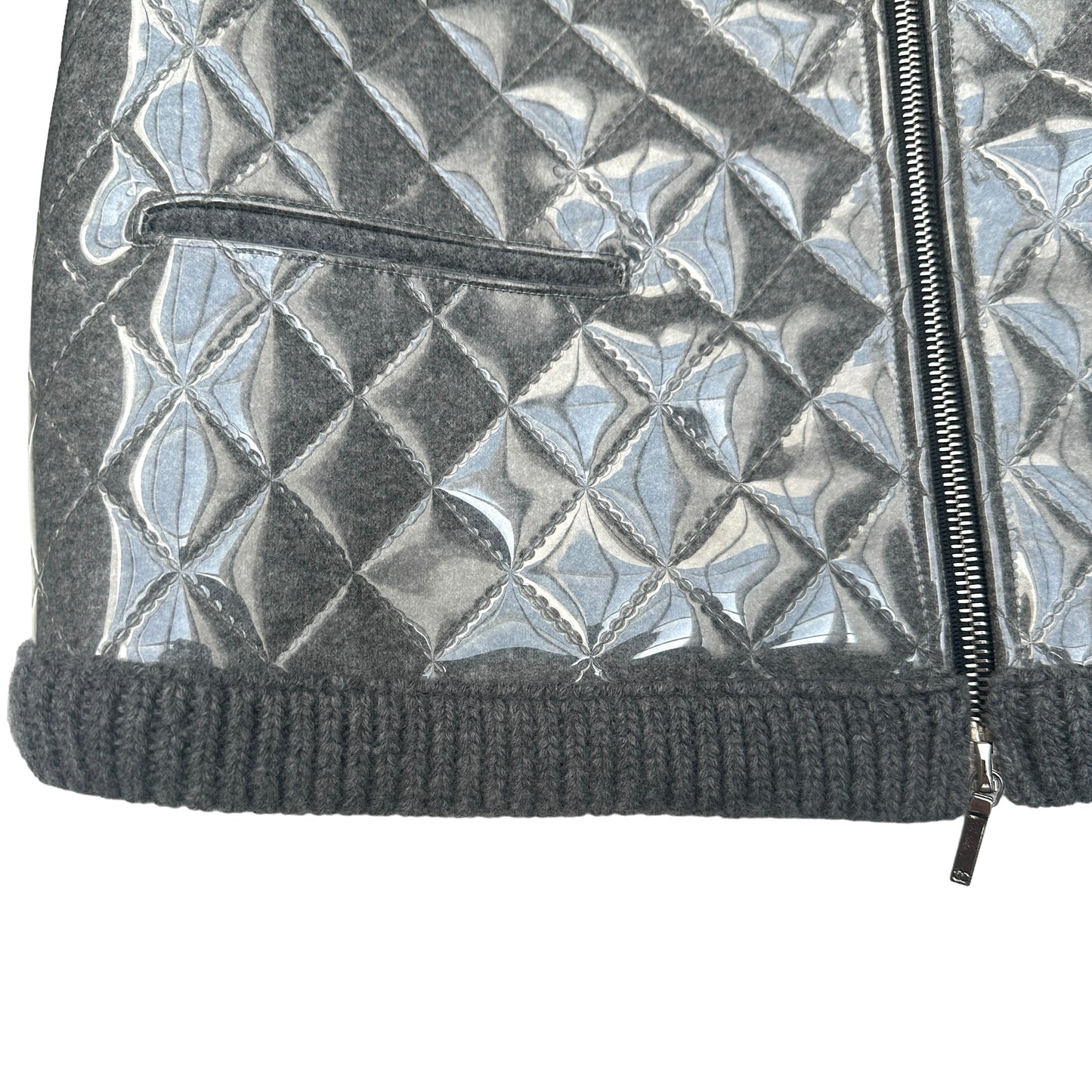 Grey Wool & PVC Jacket - S