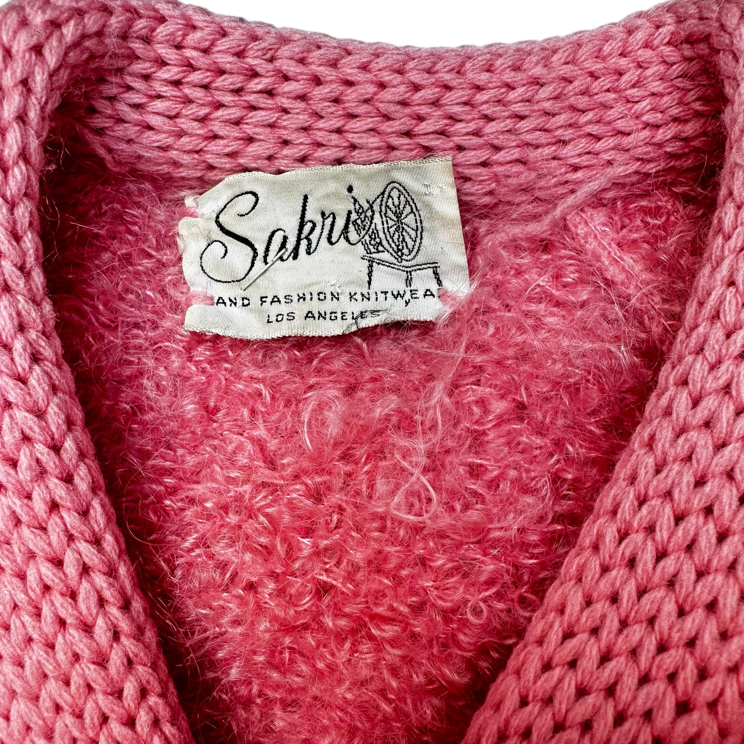 Vintage Pink Fuzzy Cardigan - S/M