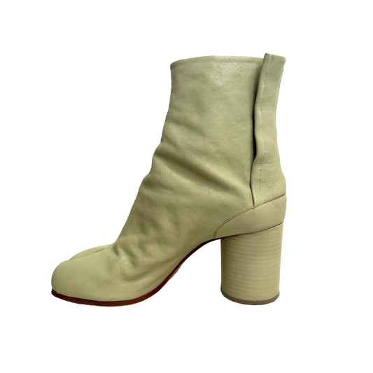 Chalk Leather Tabi Boots - 8