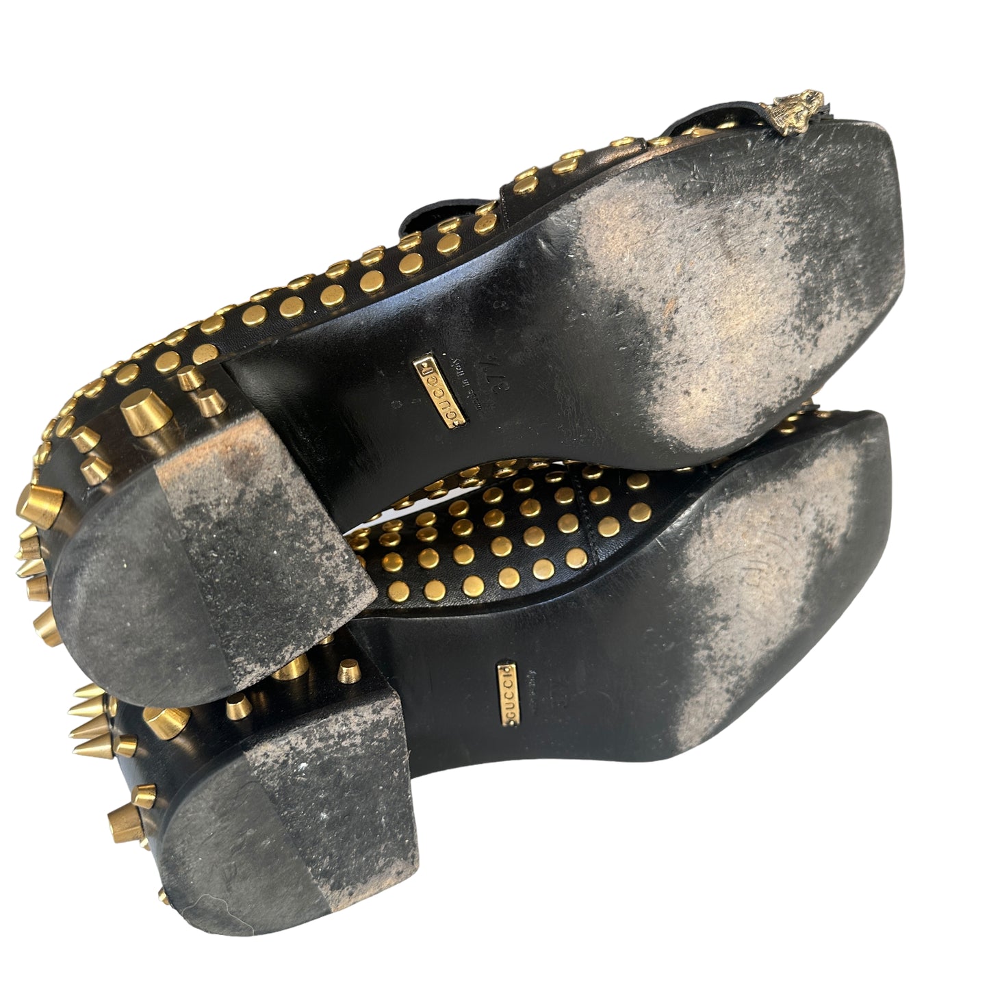 Studded Heeled Loafers - 7.5