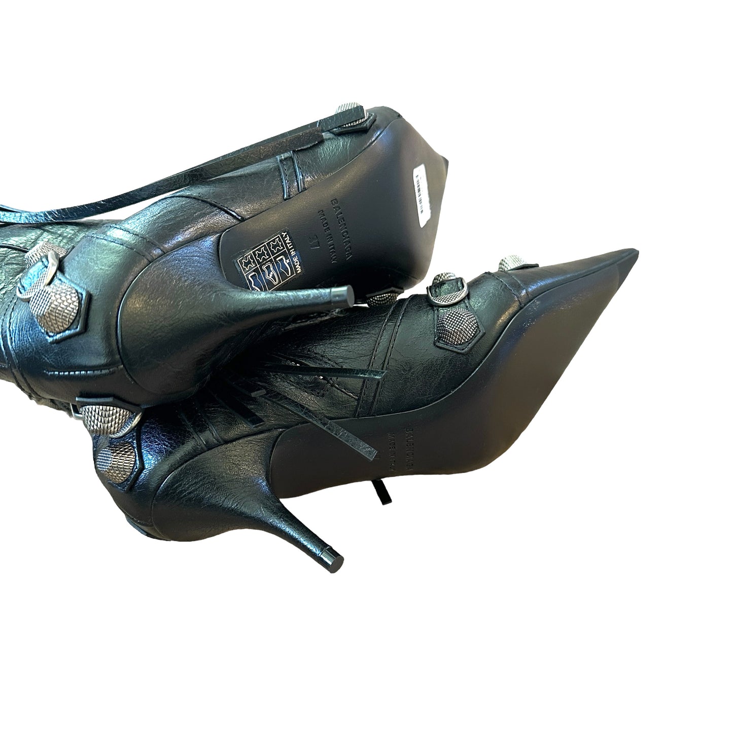 Cagole Leather Studded Boots - 7