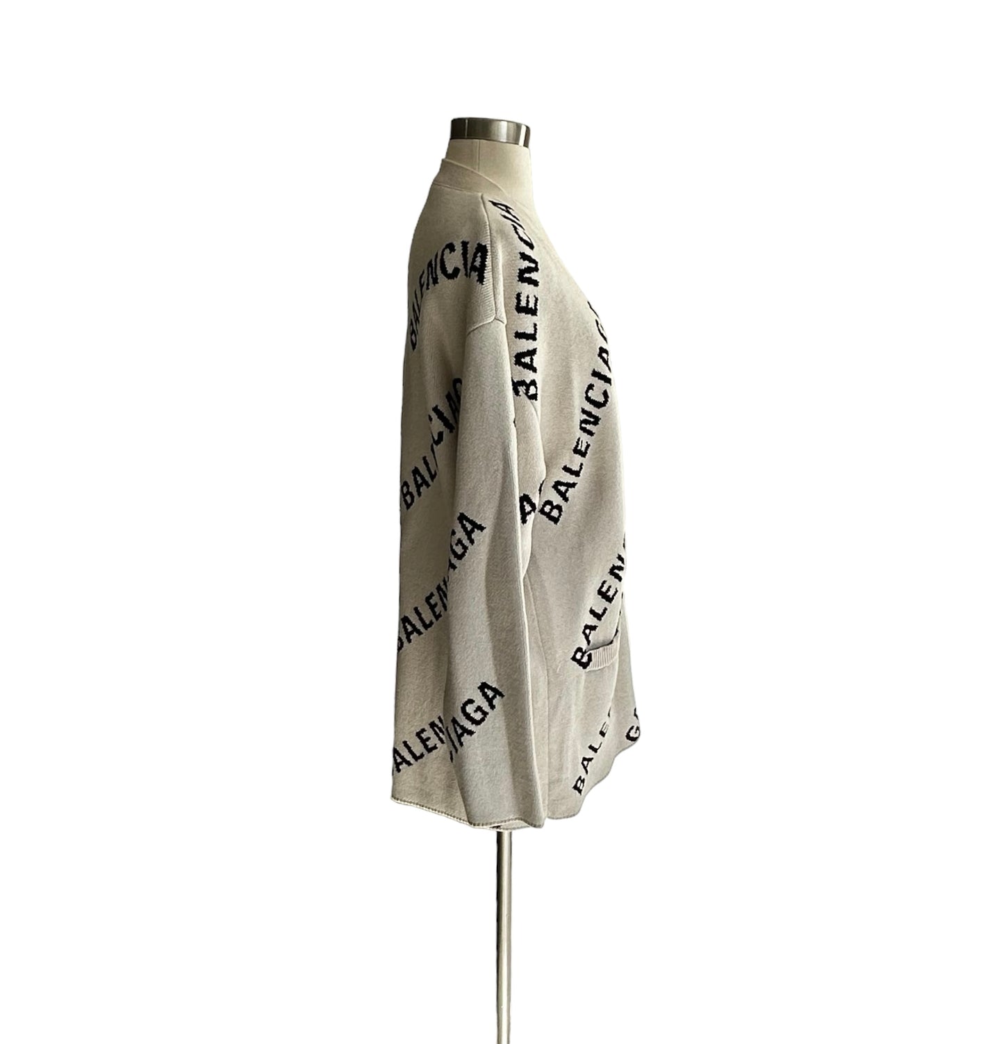 Cream & Black Logo Cardigan - XS
