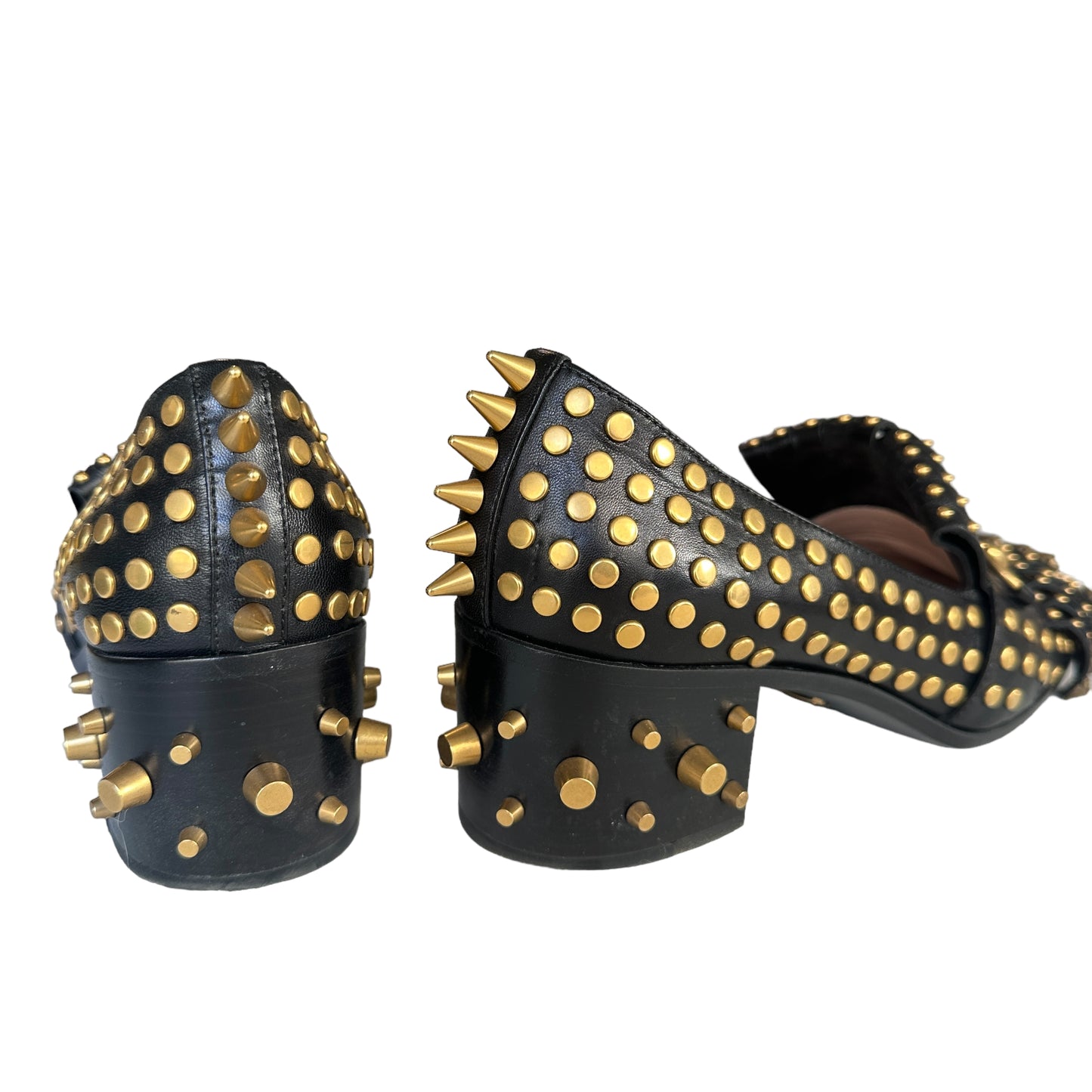 Studded Heeled Loafers - 7.5