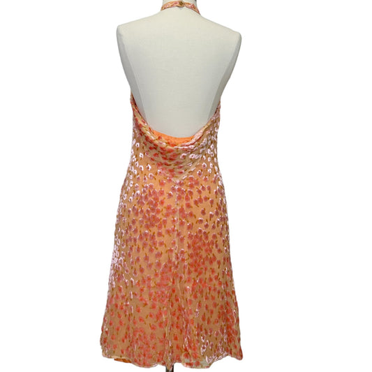 Orange & Pink Print Dress - S