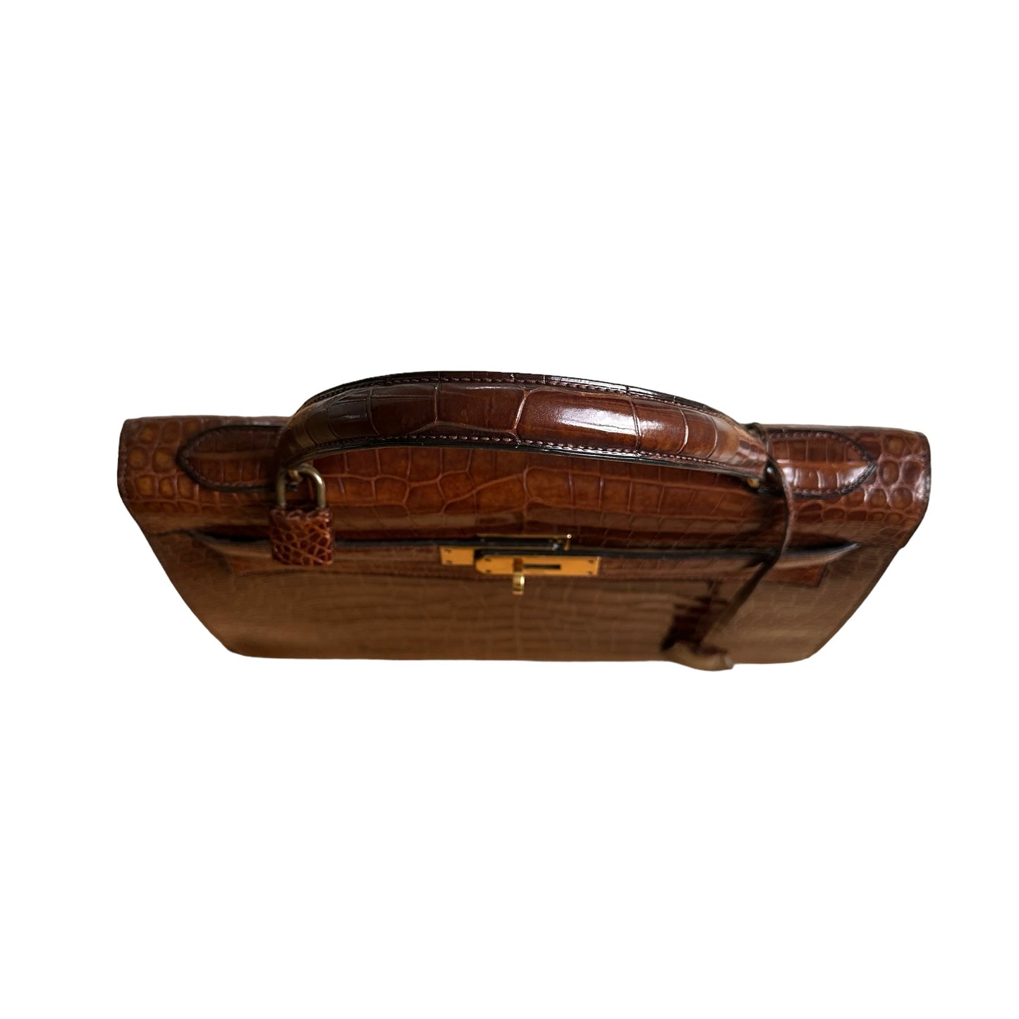 Brown Crocodile Kelly 32 Handbag