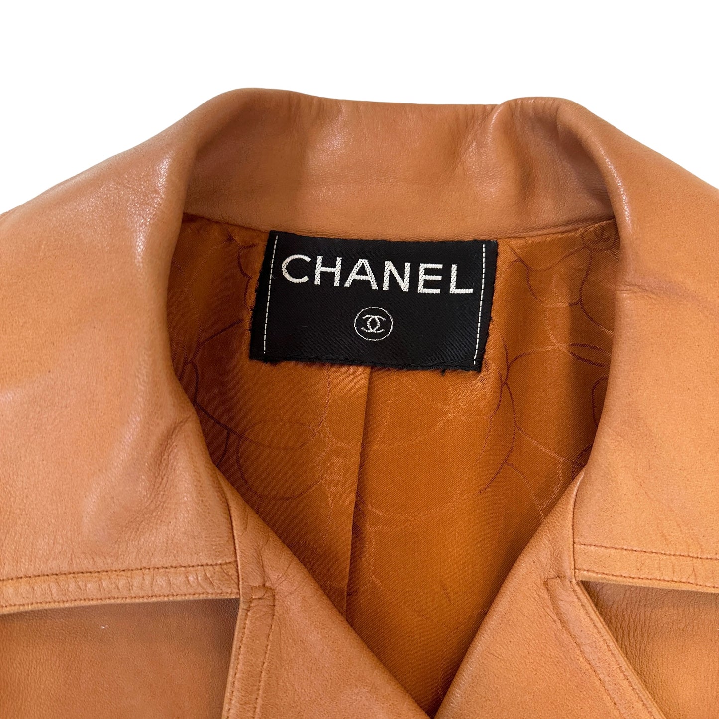 Tobacco Leather Biker Suit - M