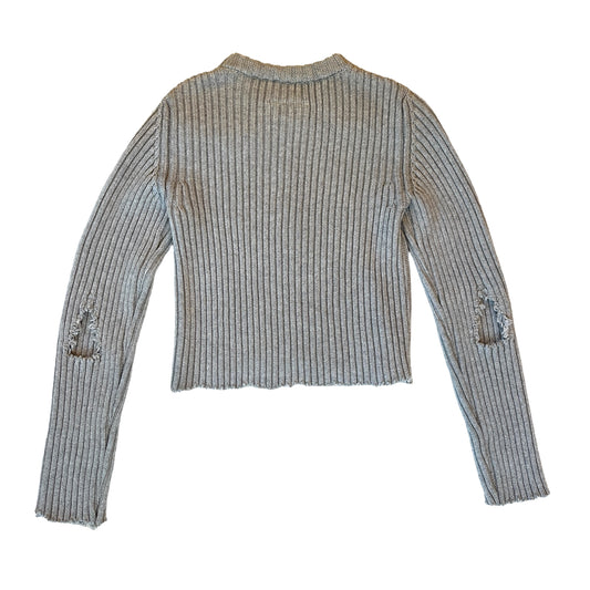 Grey Distressed Sweater - XS