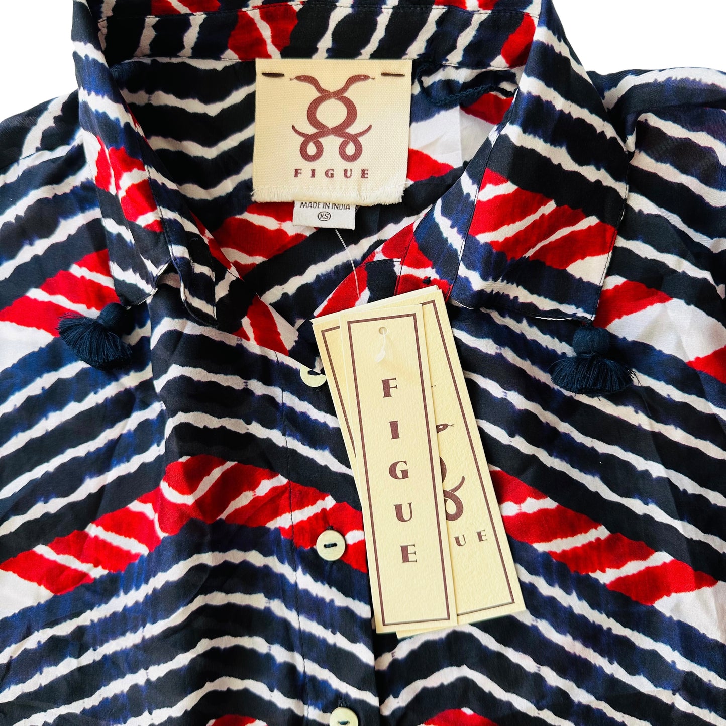 Tie Die Striped Collar Dress - XS