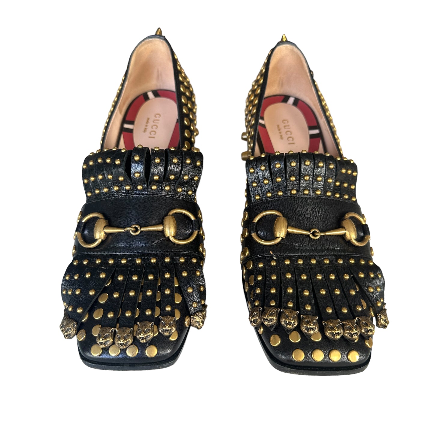 Studded Heeled Loafers - 7.5