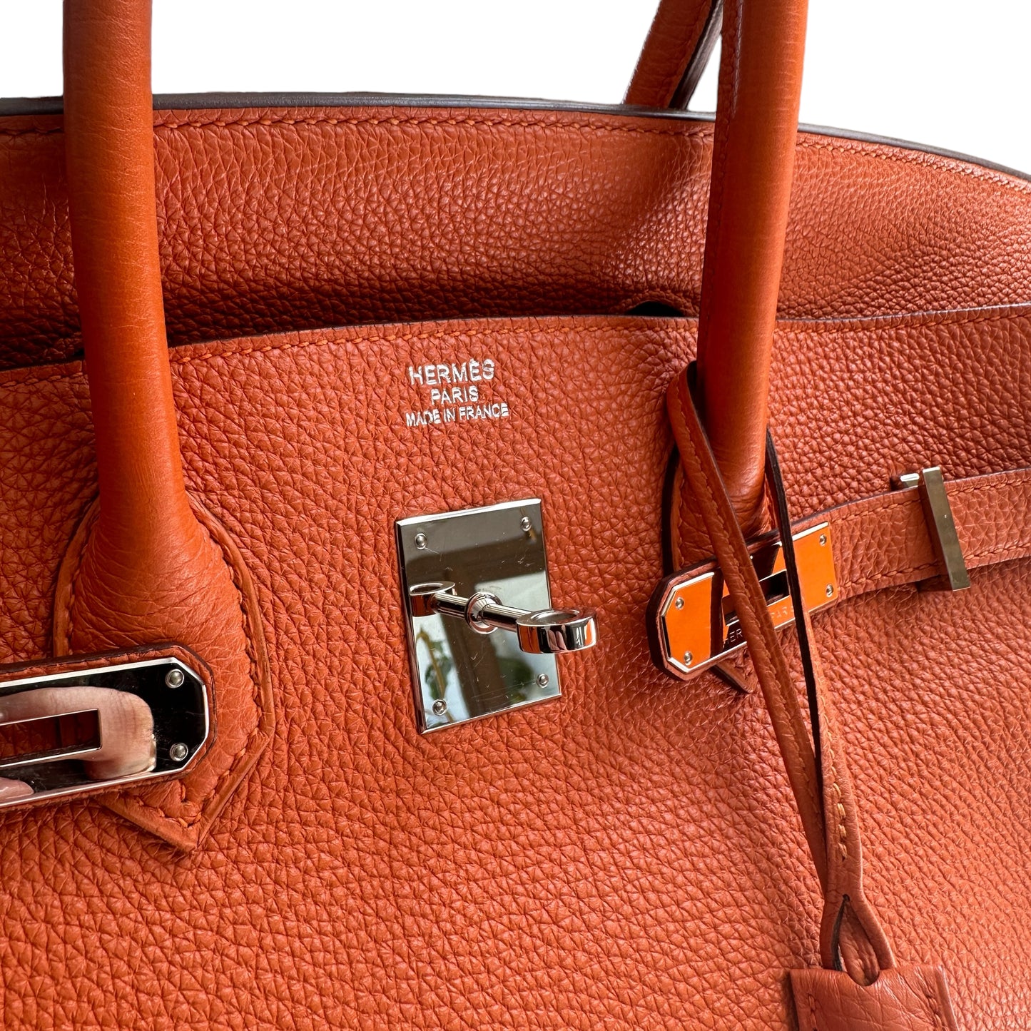 Orange Togo Birkin 35 Bag