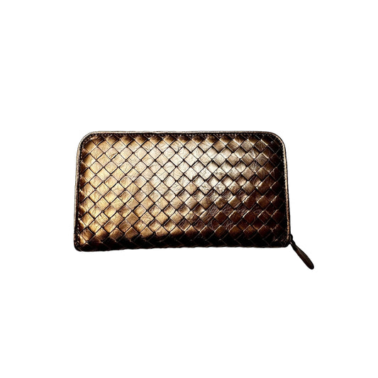 Gold Leather Continental Wallet