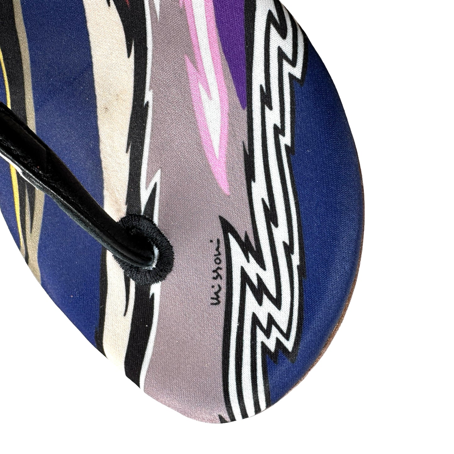 Printed Satin & Leather Sandals - 7.5