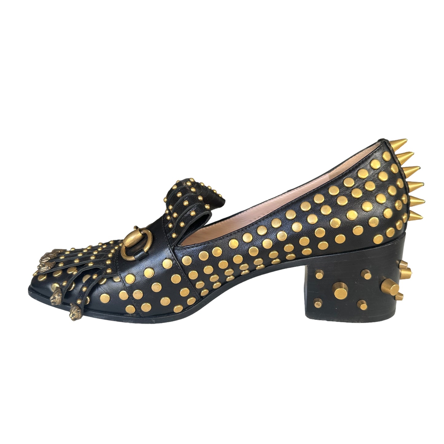 Studded Heeled Loafers - 7.5