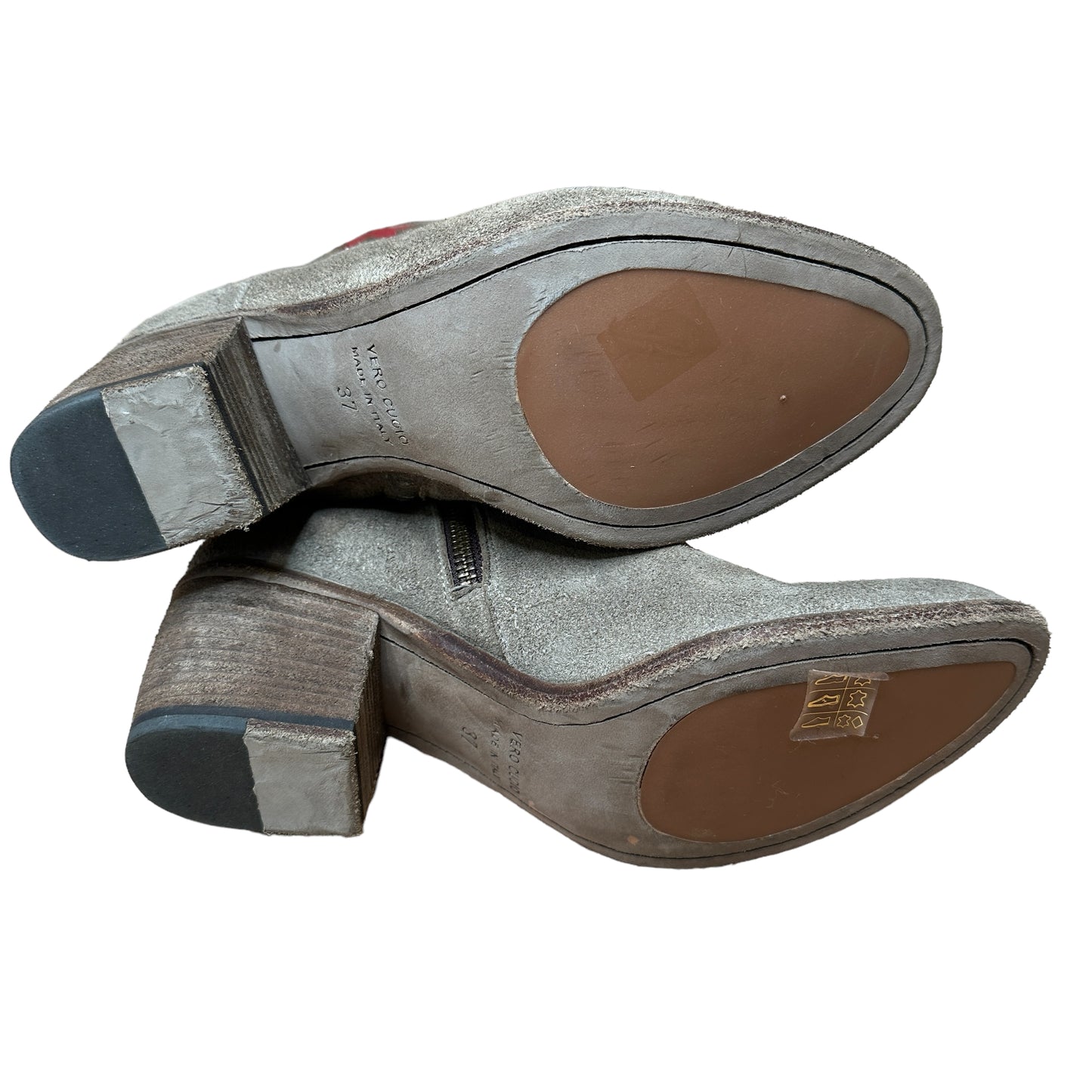 Beige Suede Boots - 7