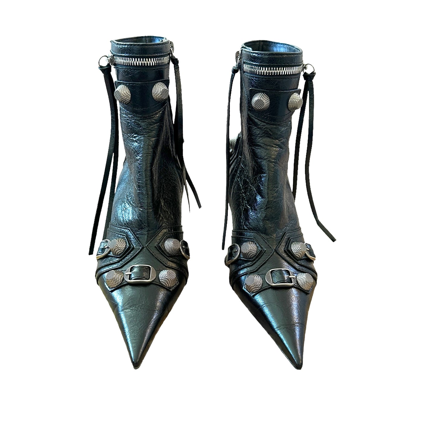 Cagole Leather Studded Boots - 7