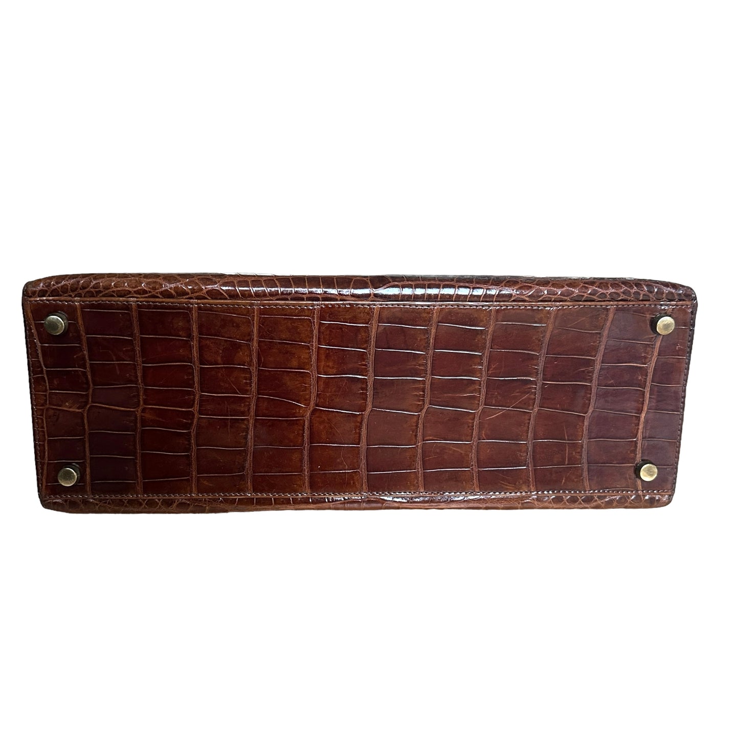 Brown Crocodile Kelly 32 Handbag