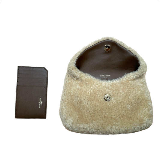 YSL Shearling Puffer Pouch