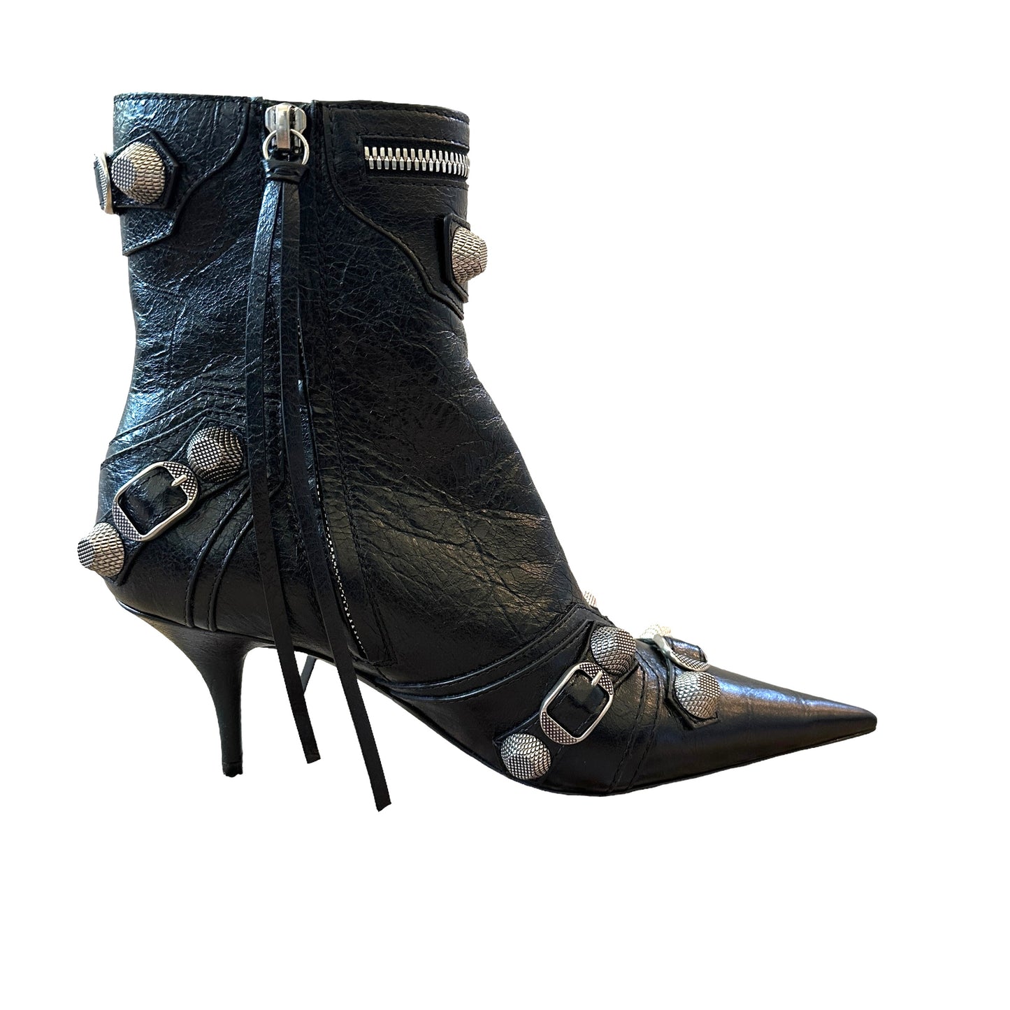 Cagole Leather Studded Boots - 7