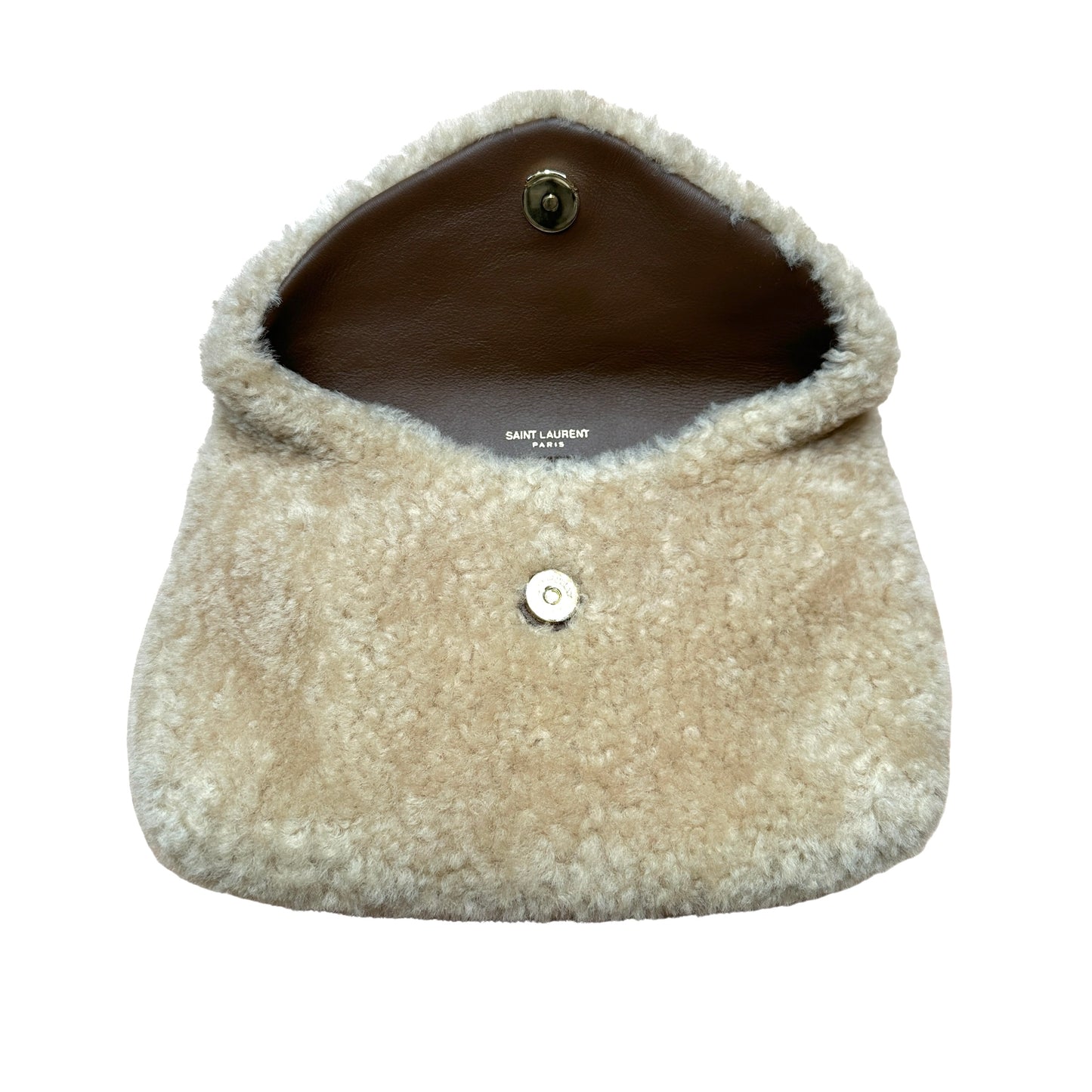 YSL Shearling Puffer Pouch