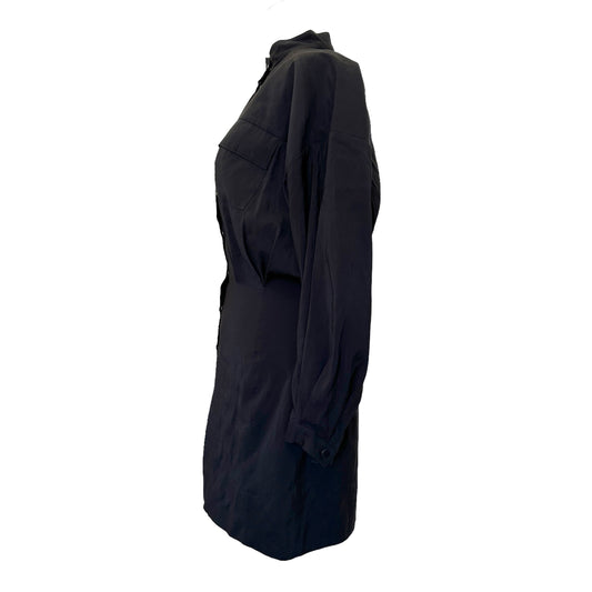 Button Down Black Dress - S