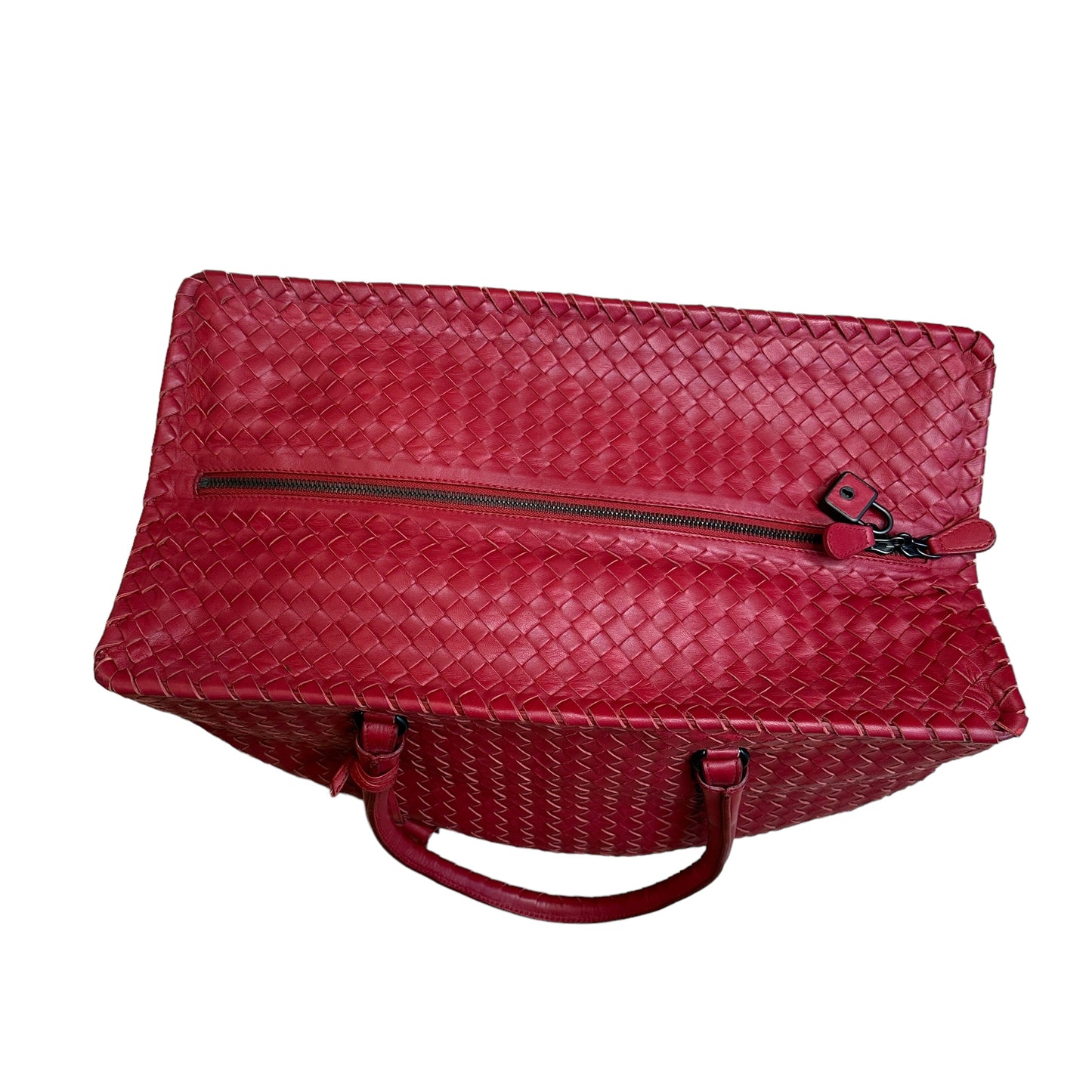 Large Red Intrecciato Tote