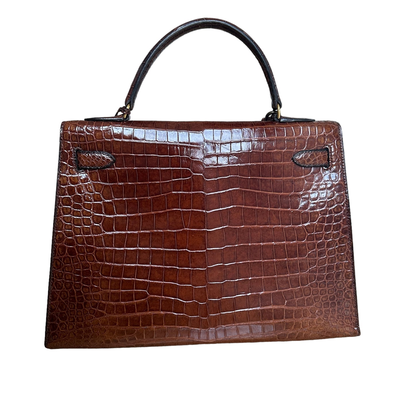 Brown Crocodile Kelly 32 Handbag