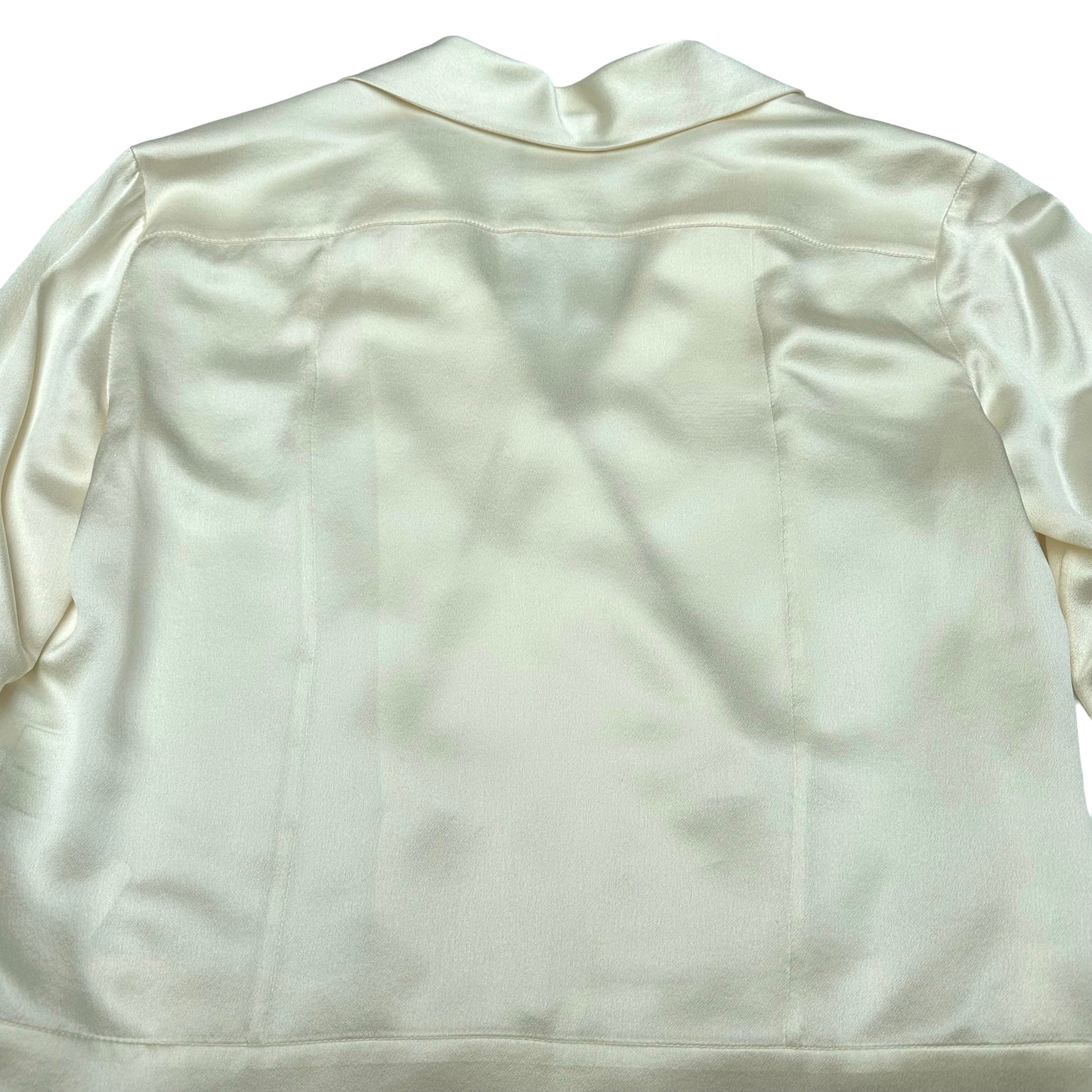 Cream Silk Blouse - L