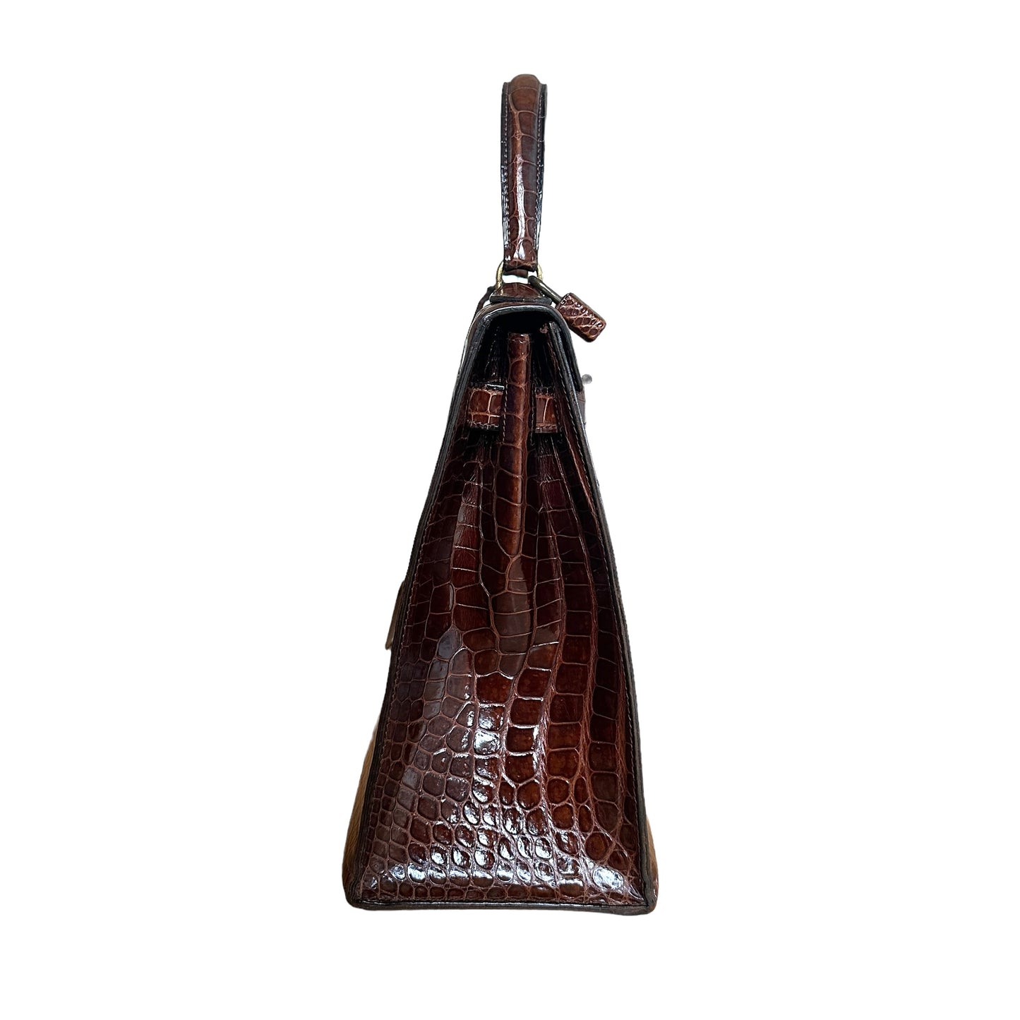 Brown Crocodile Kelly 32 Handbag