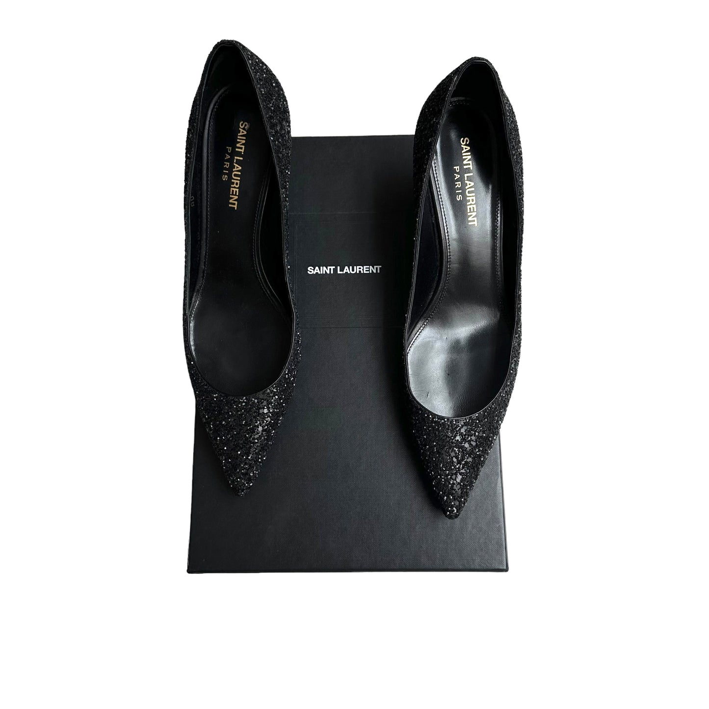 Black Sparkly Matte Heels - 9