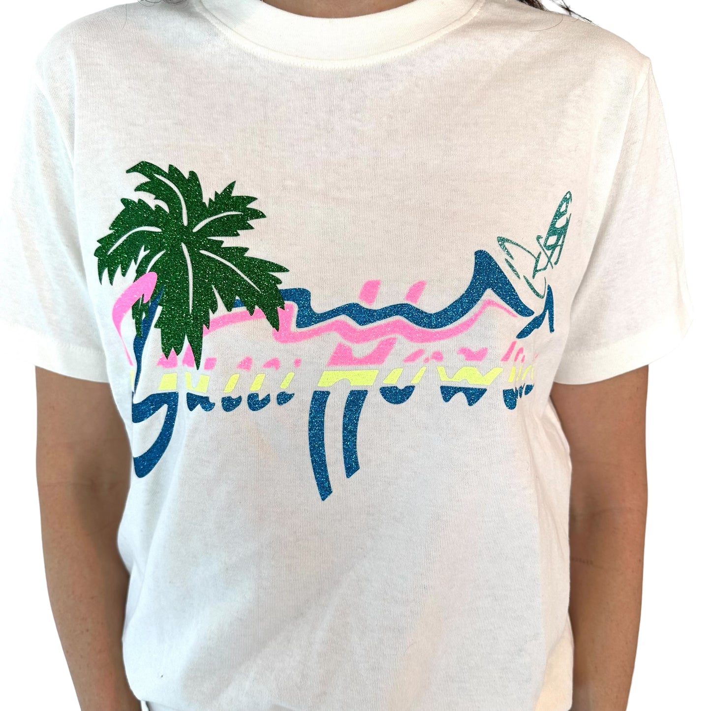 "Gucci Hawaii" Glitter T-Shirt - XS