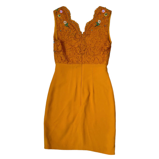 Beaded and Lace Orange Dress - XS