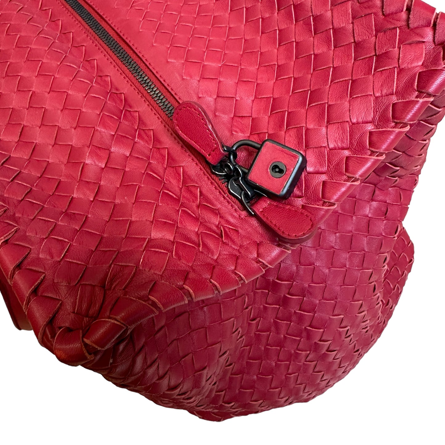 Large Red Intrecciato Tote