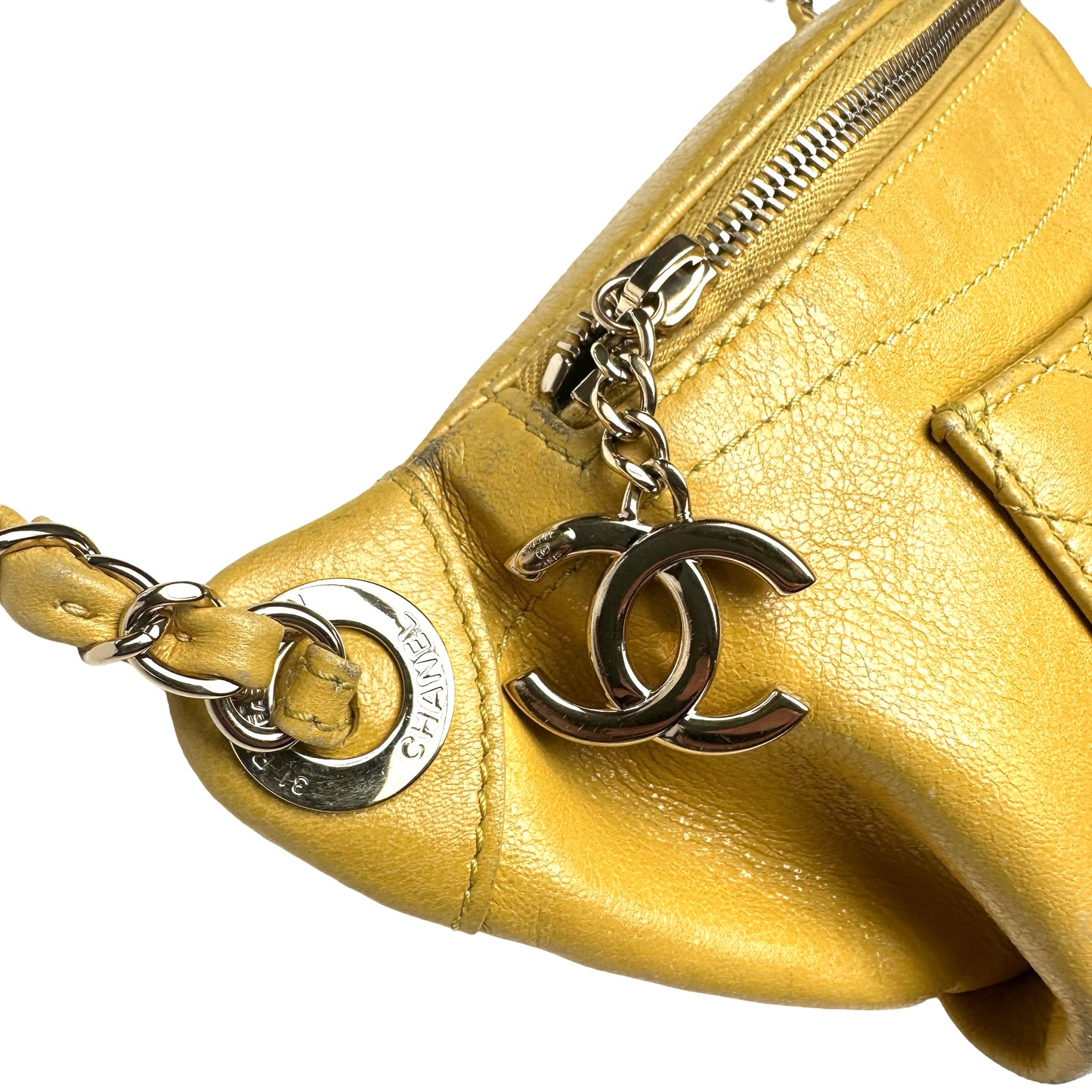 Yellow Leather Belt Bag