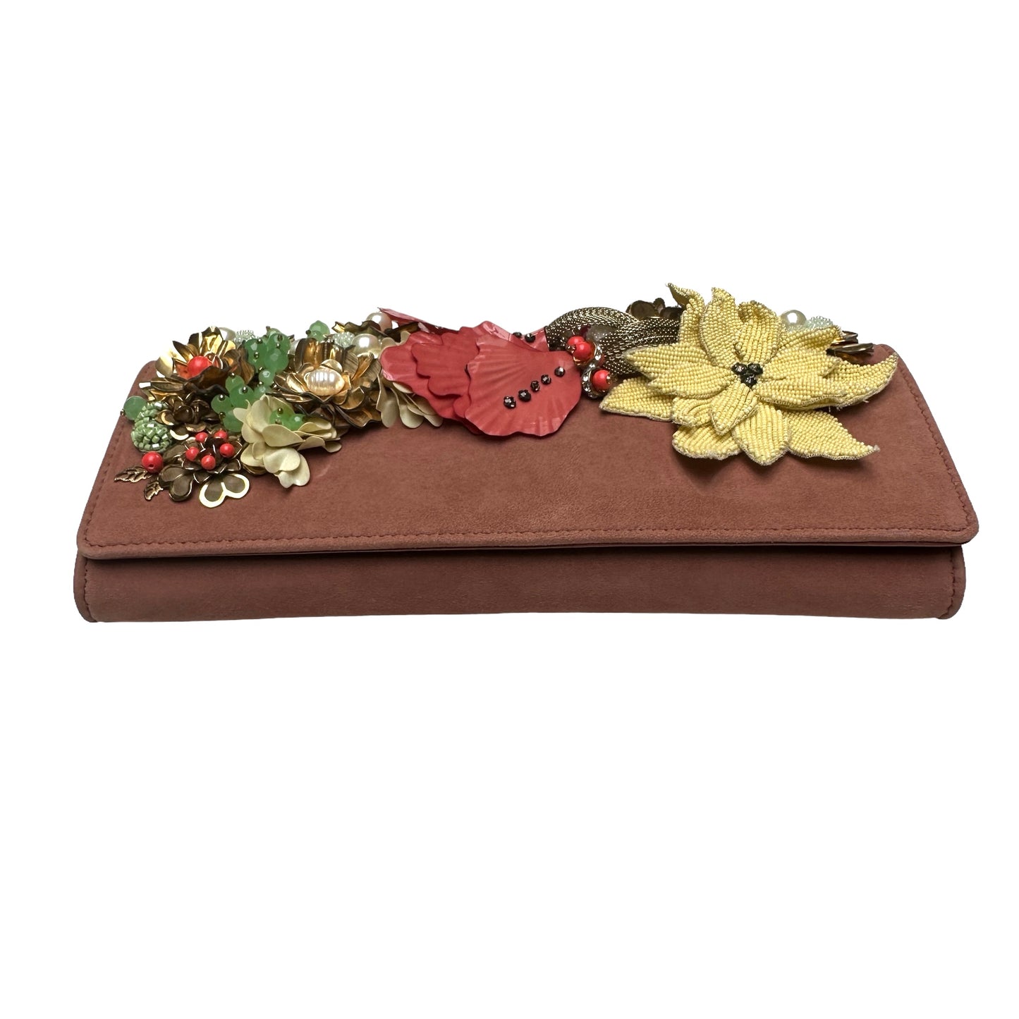 Vintage Pink Suede Clutch