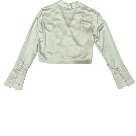 Cream Silk Blouse - L