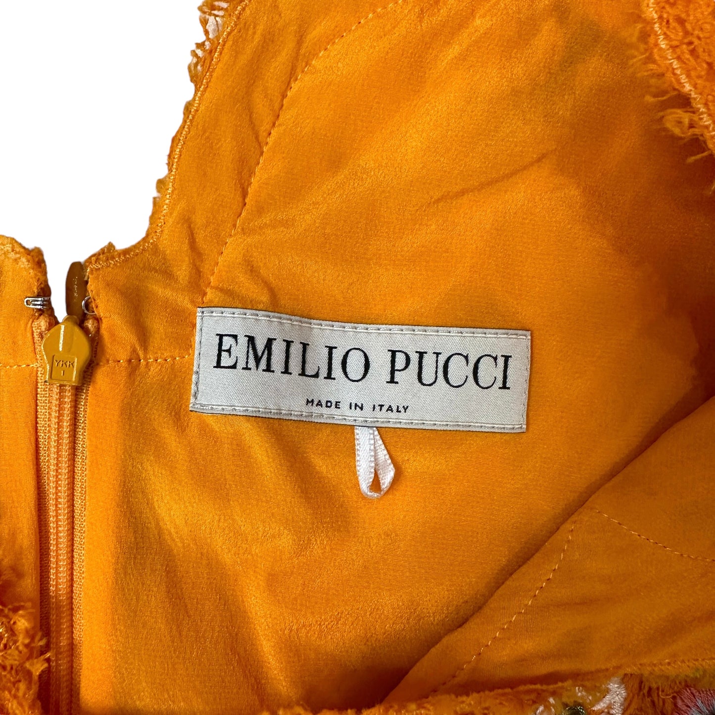 Beaded and Lace Orange Dress - XS