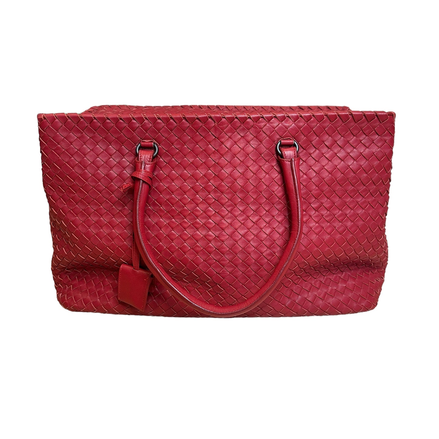 Large Red Intrecciato Tote