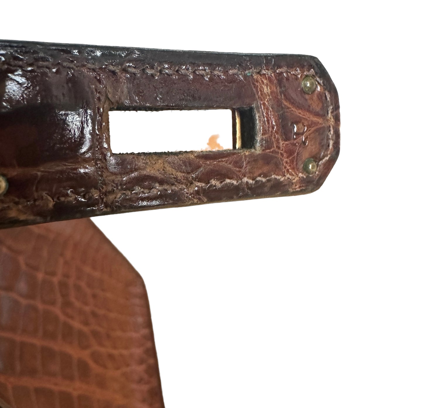 Brown Crocodile Kelly 32 Handbag