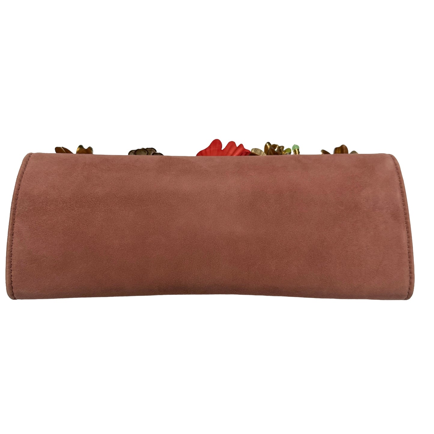 Vintage Pink Suede Clutch