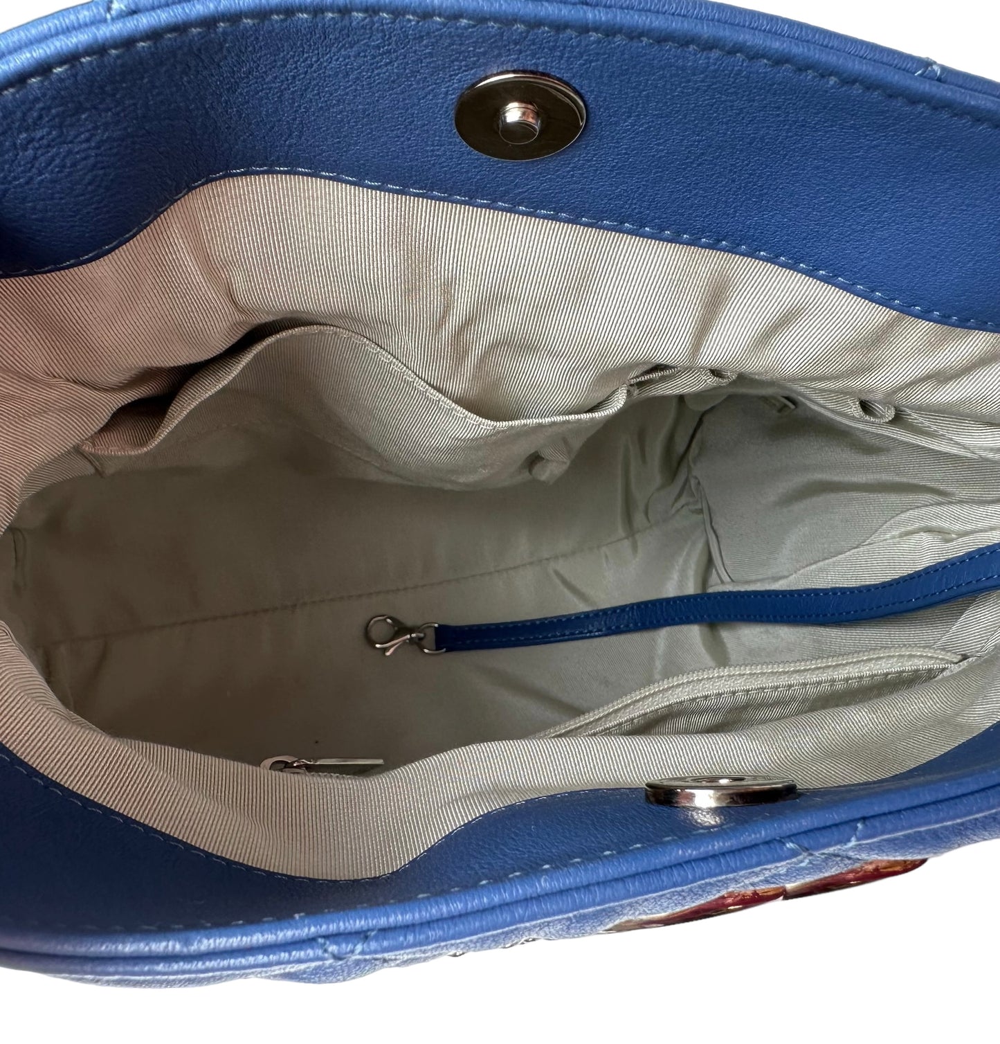 Blue Leather Hobo Bag