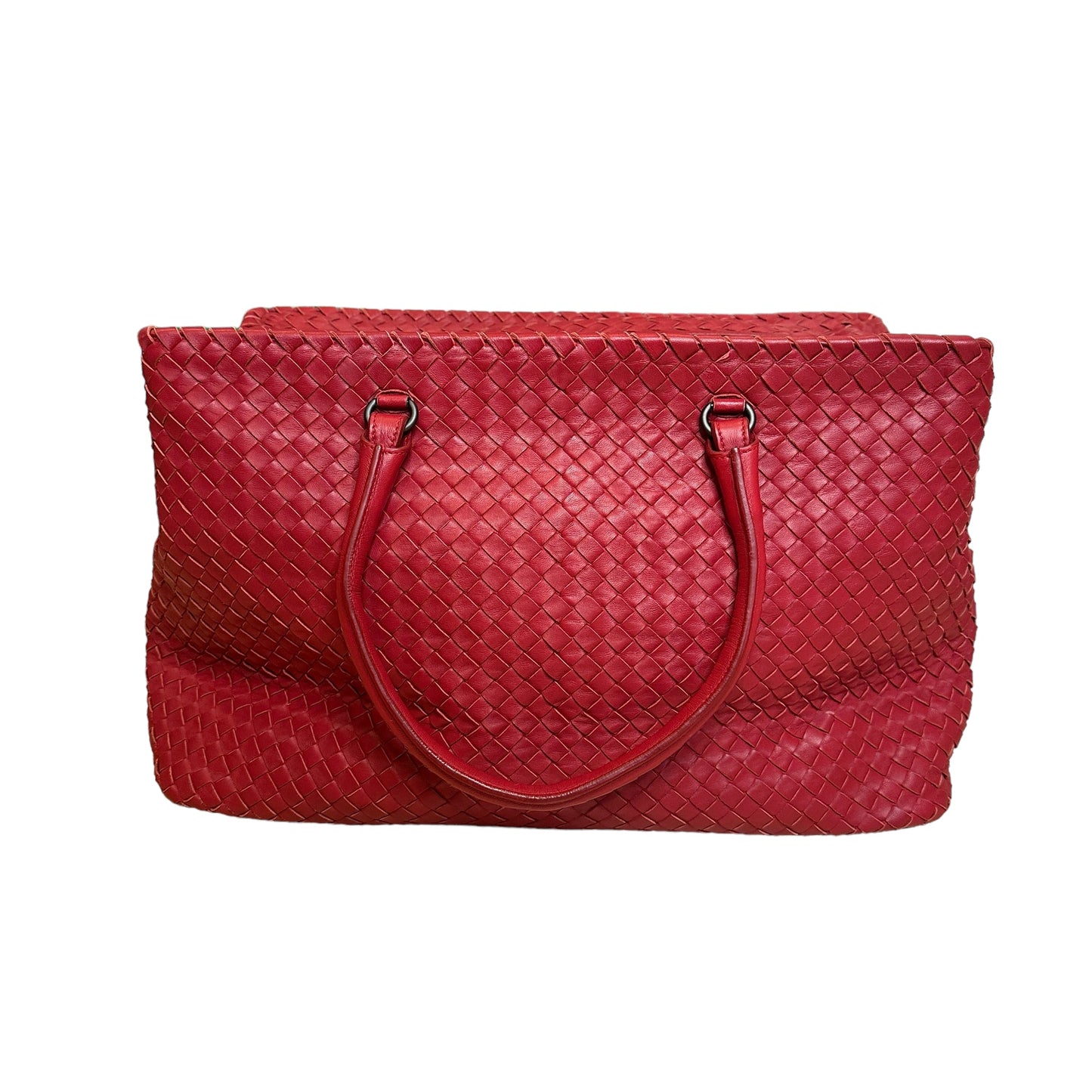 Large Red Intrecciato Tote