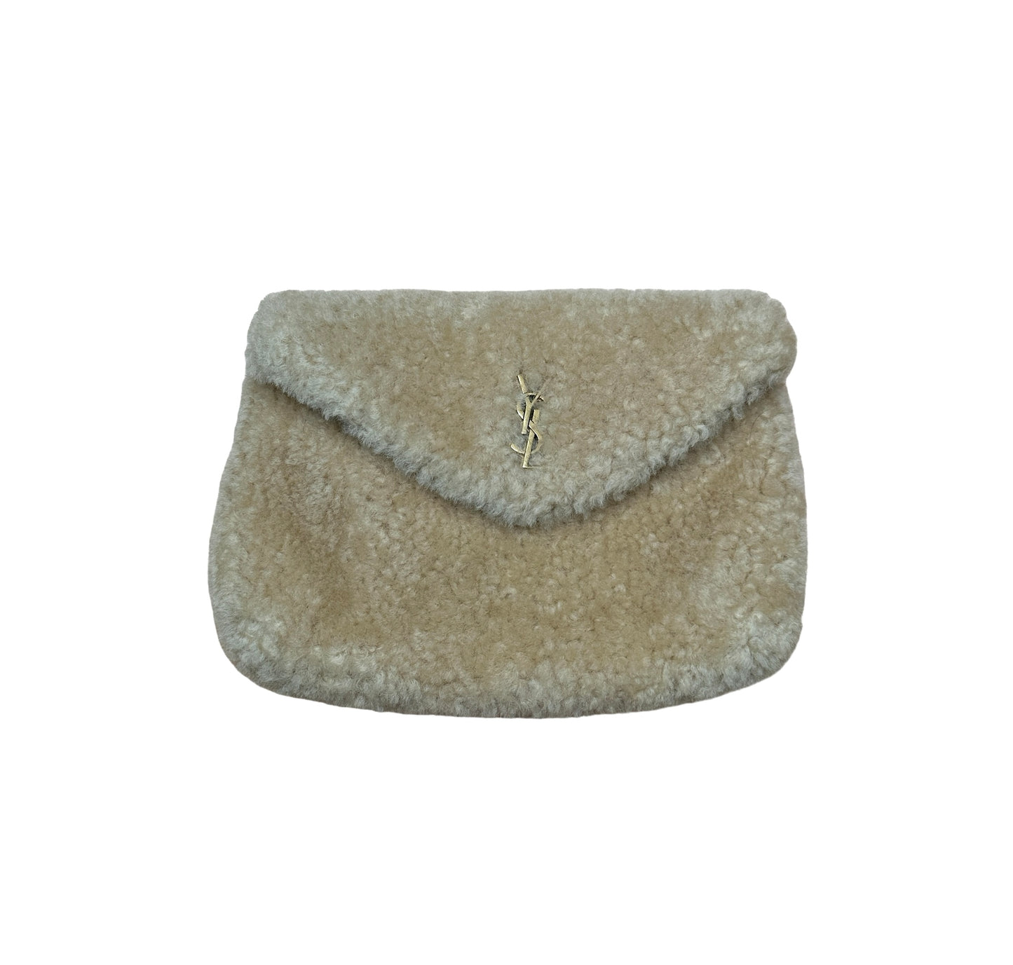 YSL Shearling Puffer Pouch