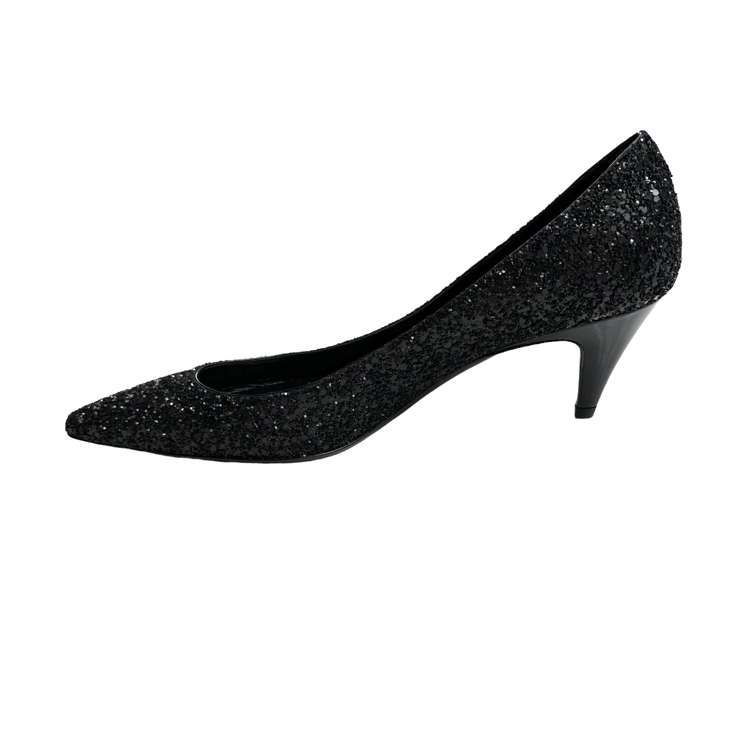Black Sparkly Matte Heels - 9